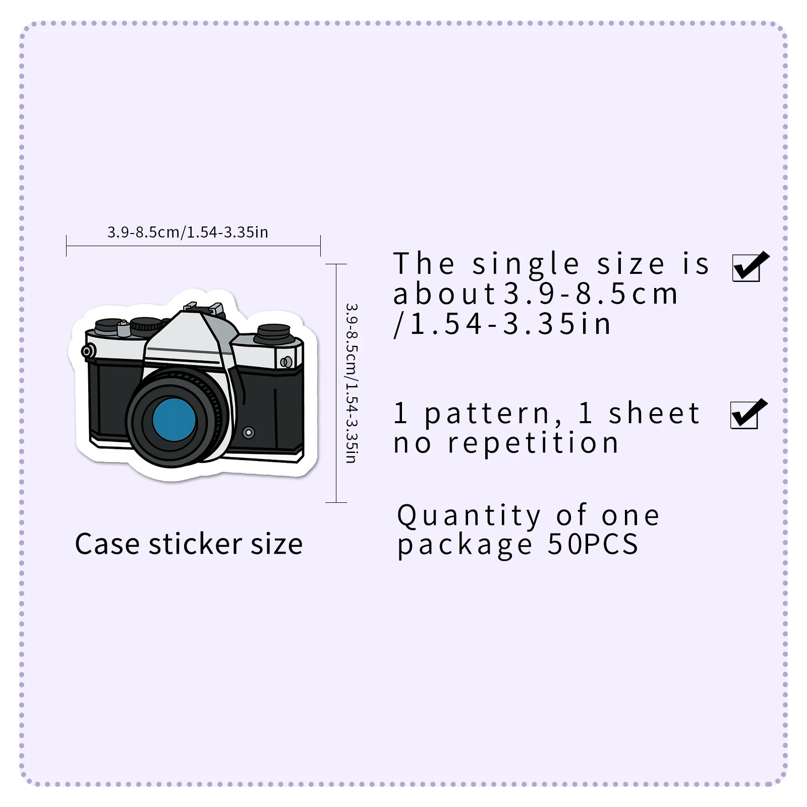 50pc Camera series Cartoon Cute Graffiti Stickers Suitcase Laptop Guitar Skateboard Personalized Decoration Stickers