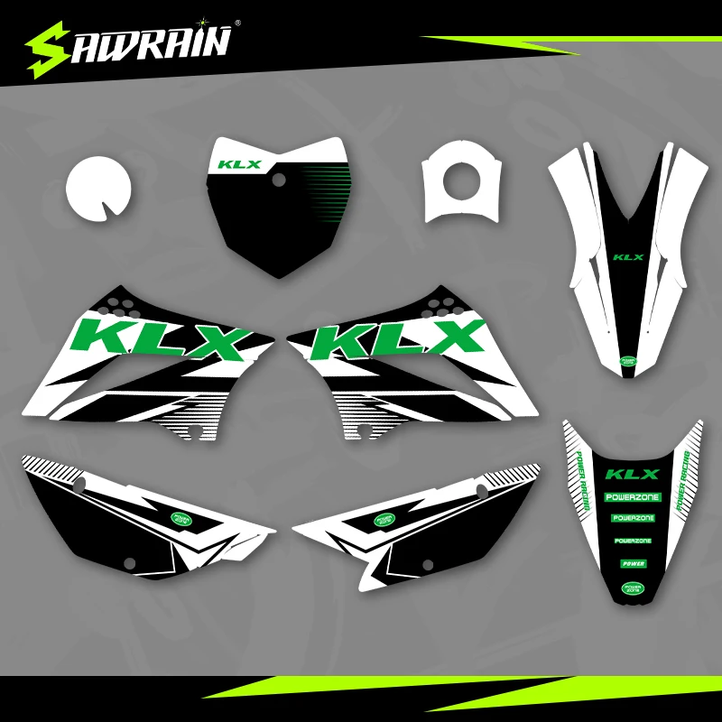 

Sawrain Motorcycle Graphics Backgrounds Decal Stickers Kits for KAWASAKI 10-20 KLX110 04