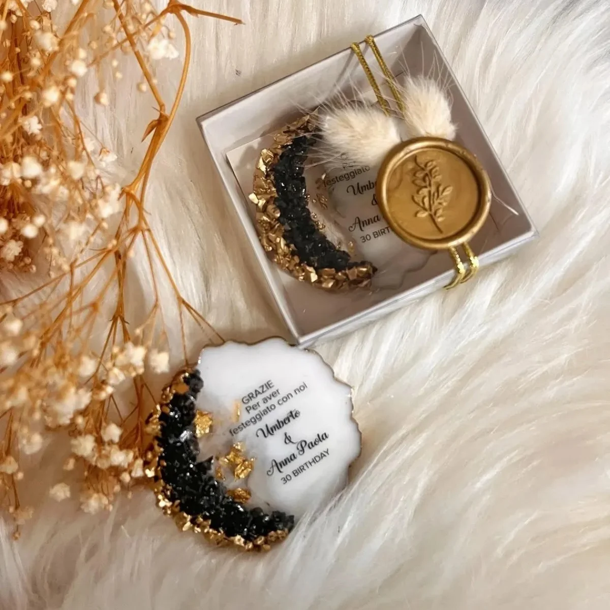 Personalized Epoxy Magnet Favor: Wedding, Engagement, Birthday