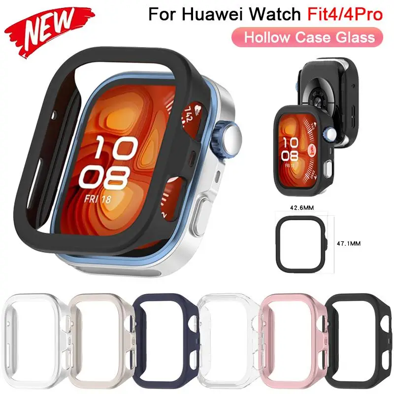 PC Hohl Fall Glas Für Huawei Uhr Fit 4 Smartwatch Screen Protector Rahmen Stoßstange für Huawei Fit 4 Pro fit 4 Abdeckung Shell