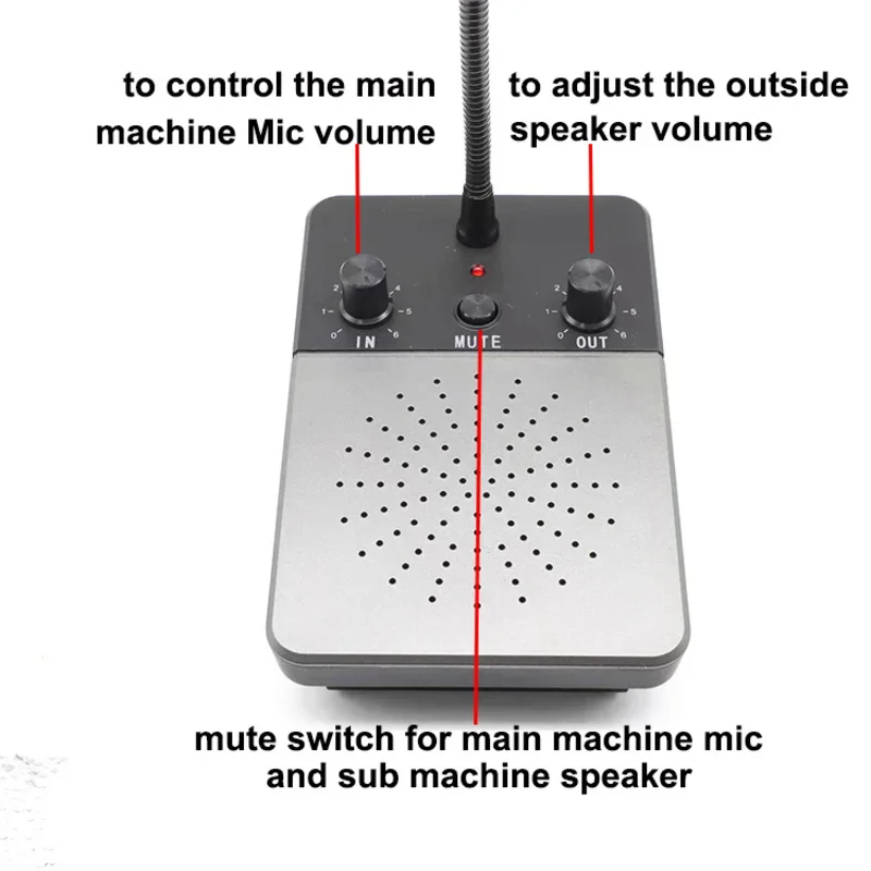 Système d'interphone pour comptoir de fenêtre, pour restaurant, banque et bureau, 5W