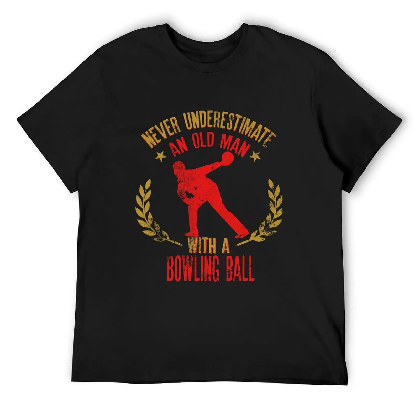 

Never Underestimate An Old Man With a Bowling Ball T-Shirt anime stuff vintage clothes t shirt men 100℅ cotton