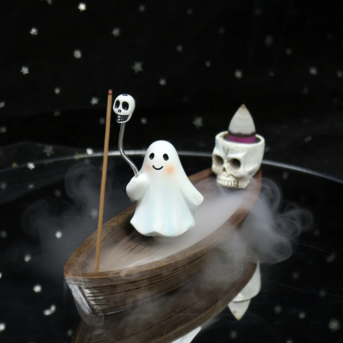 3 Halloween Ghost Ship Aromatherapy, Rotating Ghosts, Reverse Flow Incense Burner, Carefully Prepared Gifts