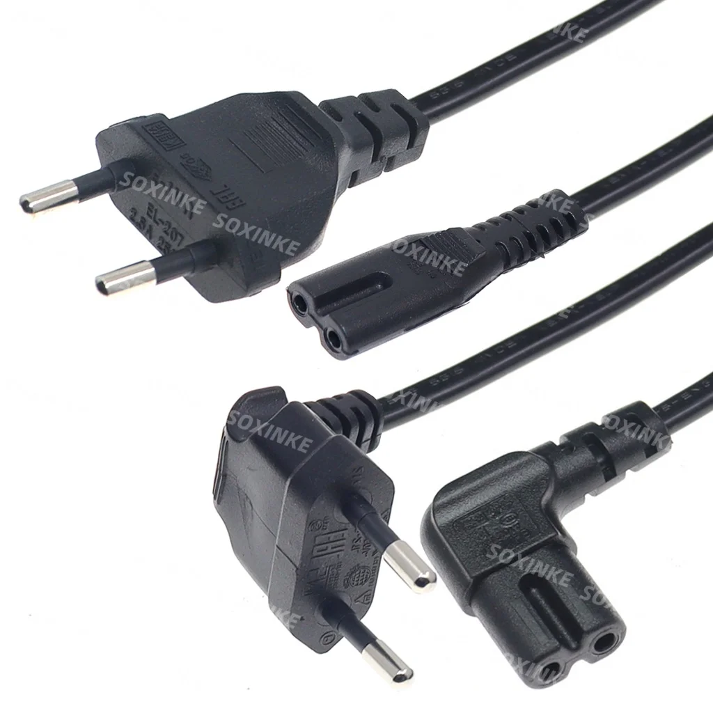 EU Power Cable Cord IEC C7 AC Power Supply Euro 2pin Extension Cable For Laptop Computer Canon Epson Printer Radio Xbox PS4 TV