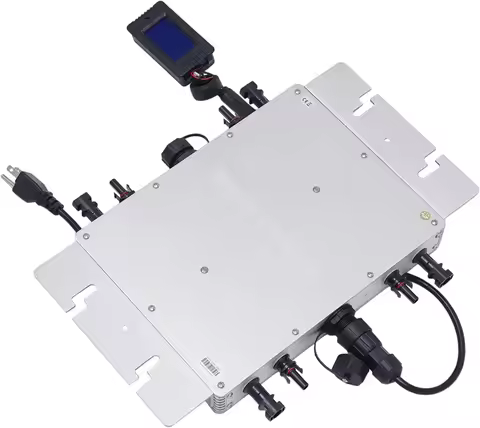 1200W 110V Waterproof Solar Grid Tie Inverter, IP65 Pure Sine Wave Machine with LCD Display Screen &amp; 6 Protections