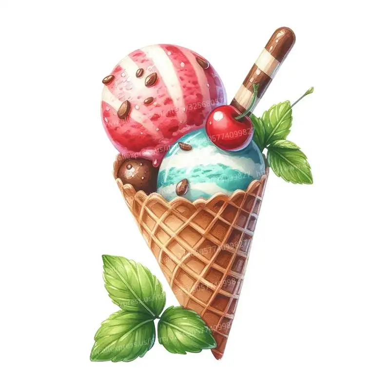 Summer Ice Cream Wall Stickers Kitchen Decoration Dining Room Living Room Cabinet Refrigerator Home Decoration Decals M1191 view 5