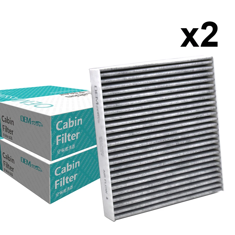 2PC Car Activated Carbon Cabin Air Filter B727A-79925 27277-4M425 For Nissan Murano Z50 Teana J31 X-trail T30 Peugeot 4007 4008