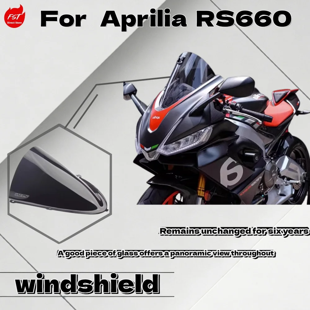 

Fit A prilia RS660 Modified Tall Racing Windscreen Track Style High Aerodynamics Black Clear Front Windproof Deflector