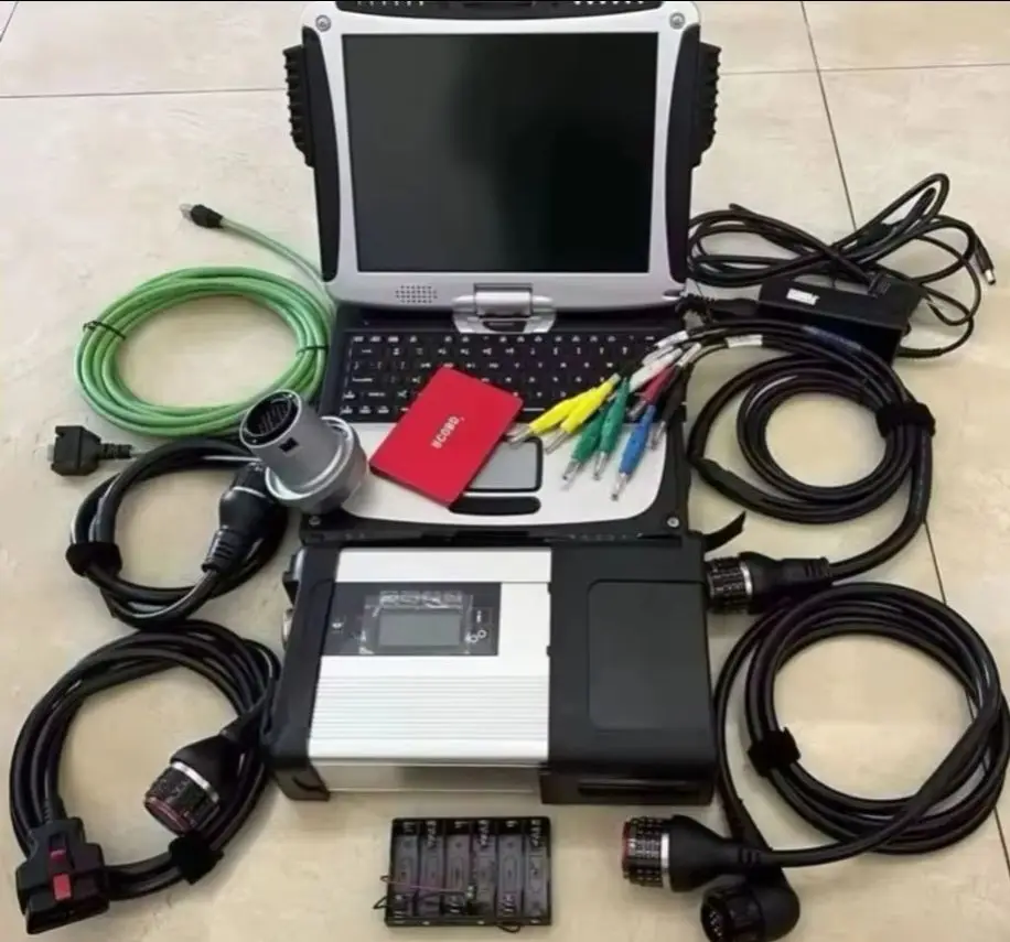 

90% New Dignosis laptop CF19 i5 cpu with Software 512gb SSD MB STAR C5 SD Connect car diagnostic tool full set