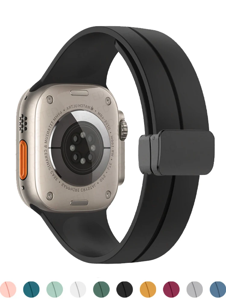 Cinturino magnetico per cinturino Apple watch 44mm 45mm 49mm 40mm 41mm 42 46mm Bracciale correa in silicone serie iWatch 7 8 se 6 3 ultra 2 9