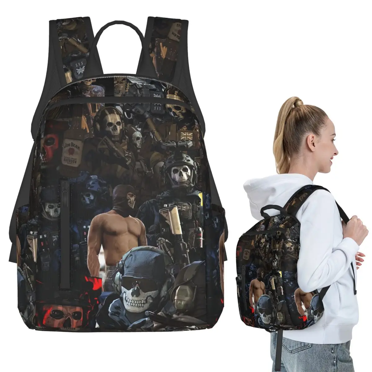 

Simon Ghost Riley Backpack Student BookBag Children School Bag Laptop Shoulder Bags Boys Girls