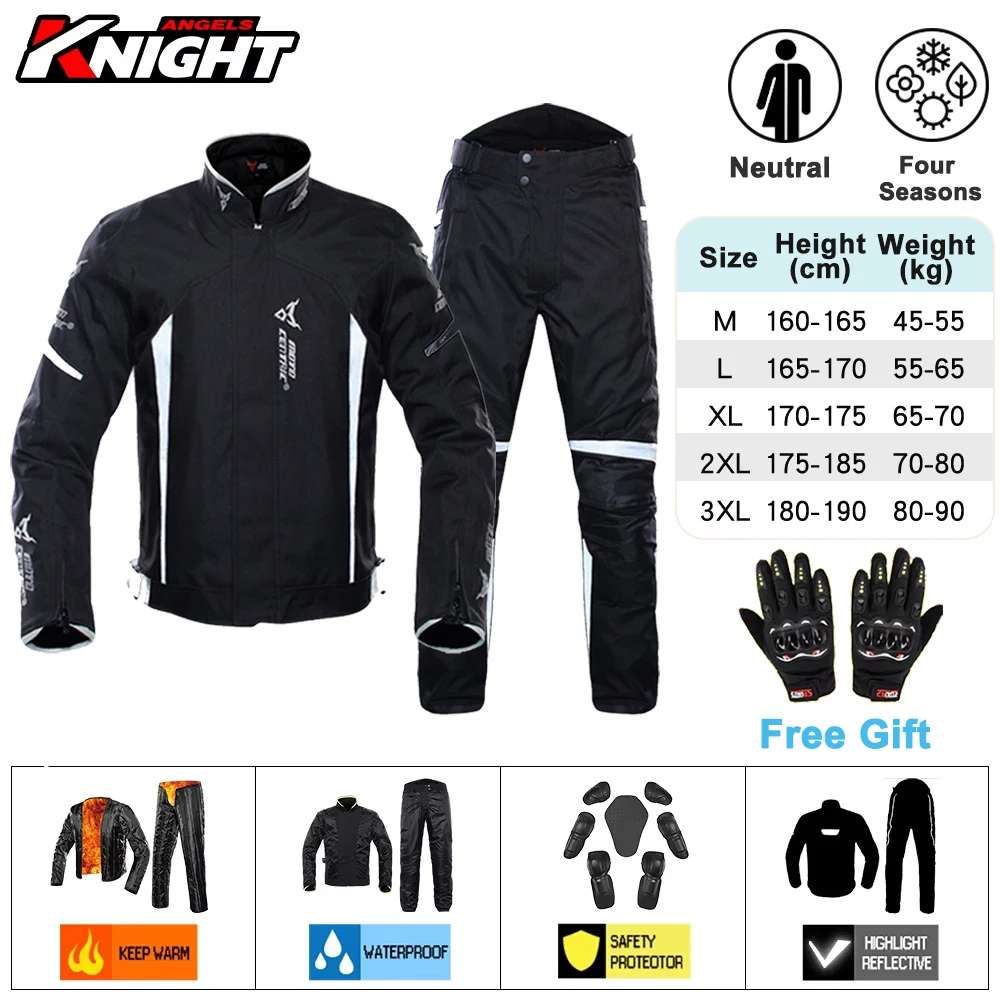 

Winter Motorcycle Jacket Pants Suit Waterproof Body Armor Protective Gear Motocross Jacket Moto Protection Equipment