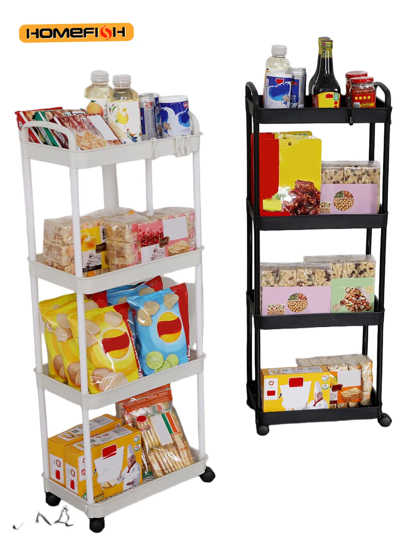 Household Multi-layer Small Cart Storage Rack Floor To Floor Kitchen Bedroom Bathroom Storage Rack Storage Rack With Wheels