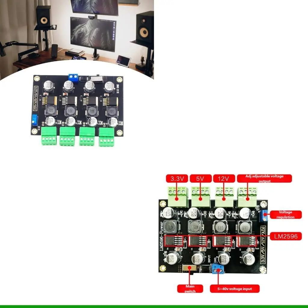 

U55C LM2596 4Ch Power Switching Regulator DC5V to 40V Featuring Multiple Output