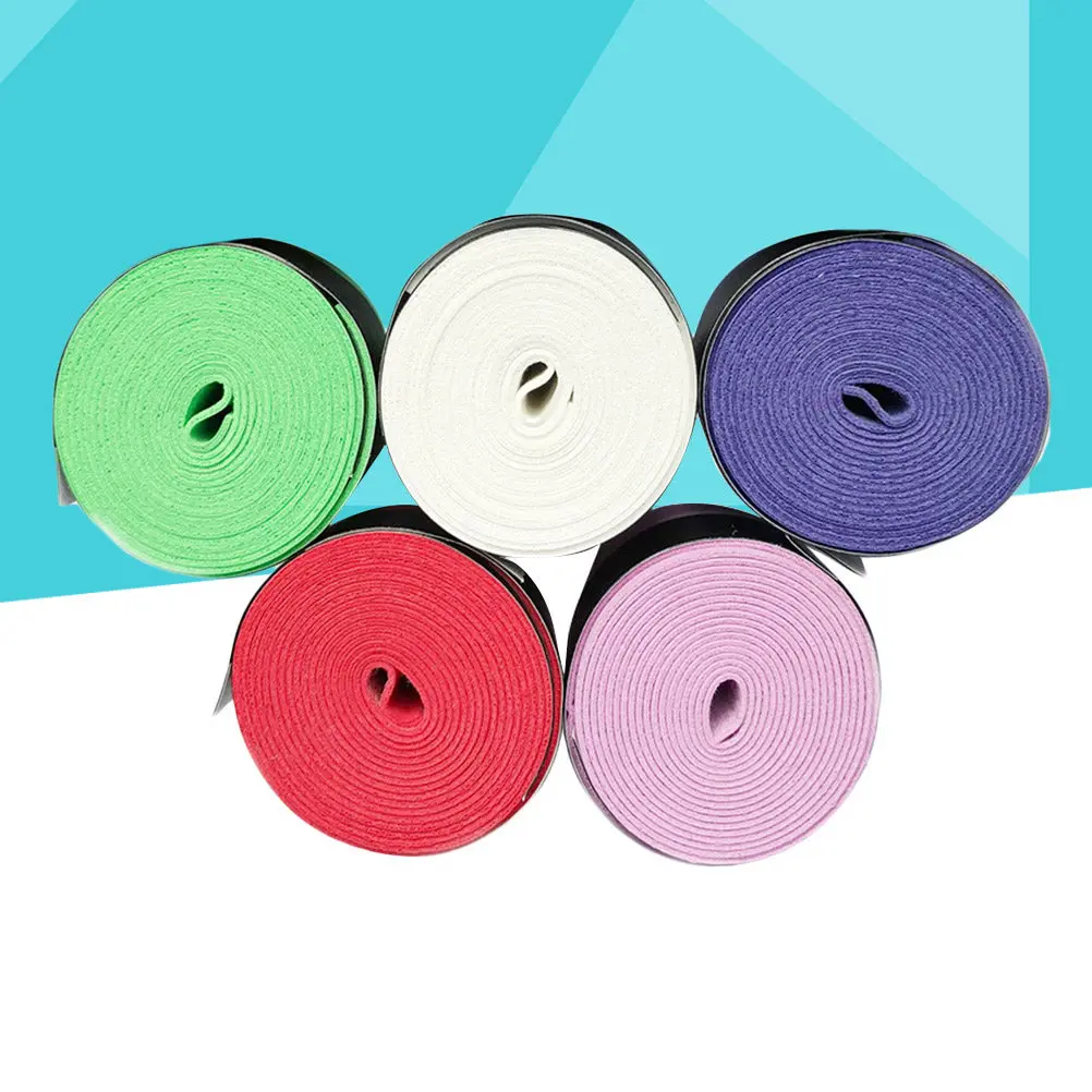 

5Pcs High Quality PU Overgrip Thin Felt Surface Enhanced Grip for Tennis Badminton Squash Rackets Fishing Pole and Motorcycle