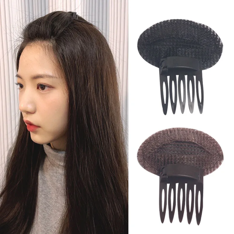 Women Fluffy Hair Clips Invisible Hair Pads Root Pads Sponge Professional Makeup Clip Bun Comb Princess Hair Styling Tools