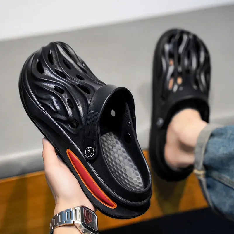 

Мужская обувь Soft Hole Sabot на платформе, мужские тапочки высокого качества, модные повседневные шлепанцы Eva для взрослых, оригинальные шлепанцы Y2k 2025 года по низкой цене