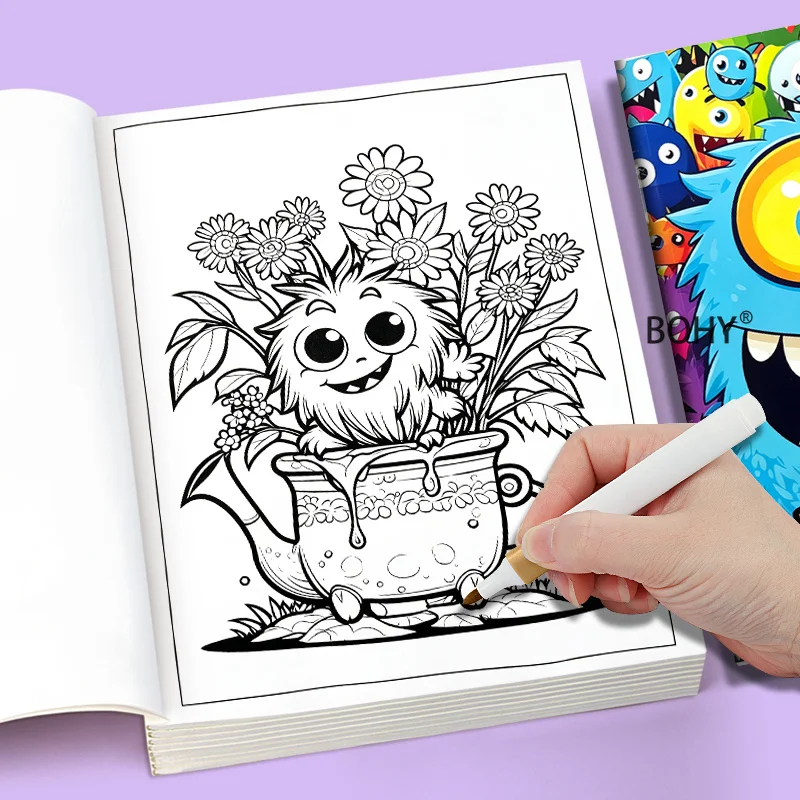 1 Monster Themed Adult Decompression and Coloring Book 24 Pages of Theme Drafts Like Multi Eyed Monsters/fantasy Alien Creatures