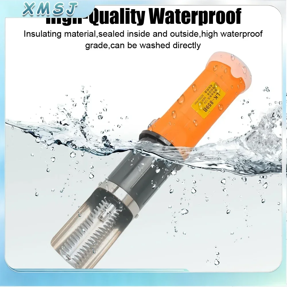 EU Standard Cordless Fish Scale Remover, 4 Sided Blade Electric Fish Scaling Machine for Various Fish