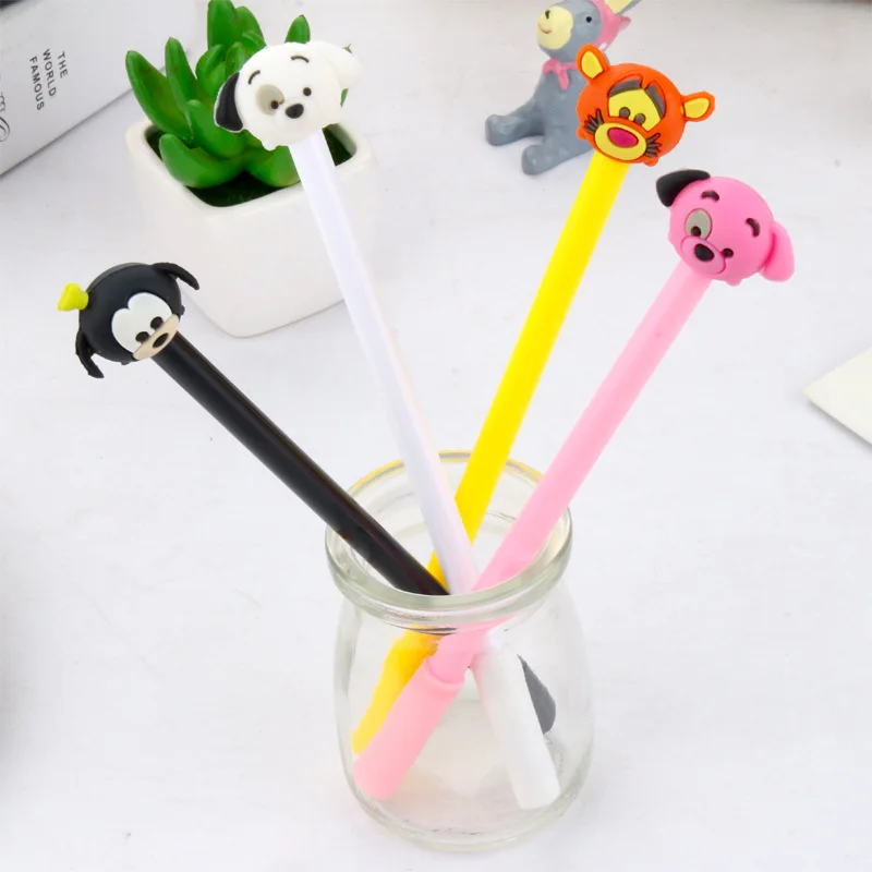 

24/48 Pcs Wholesale Cartoon New Animal Puppy Gel Pens Color Cartoon Cute Animal Neutral Pen Student Stationery