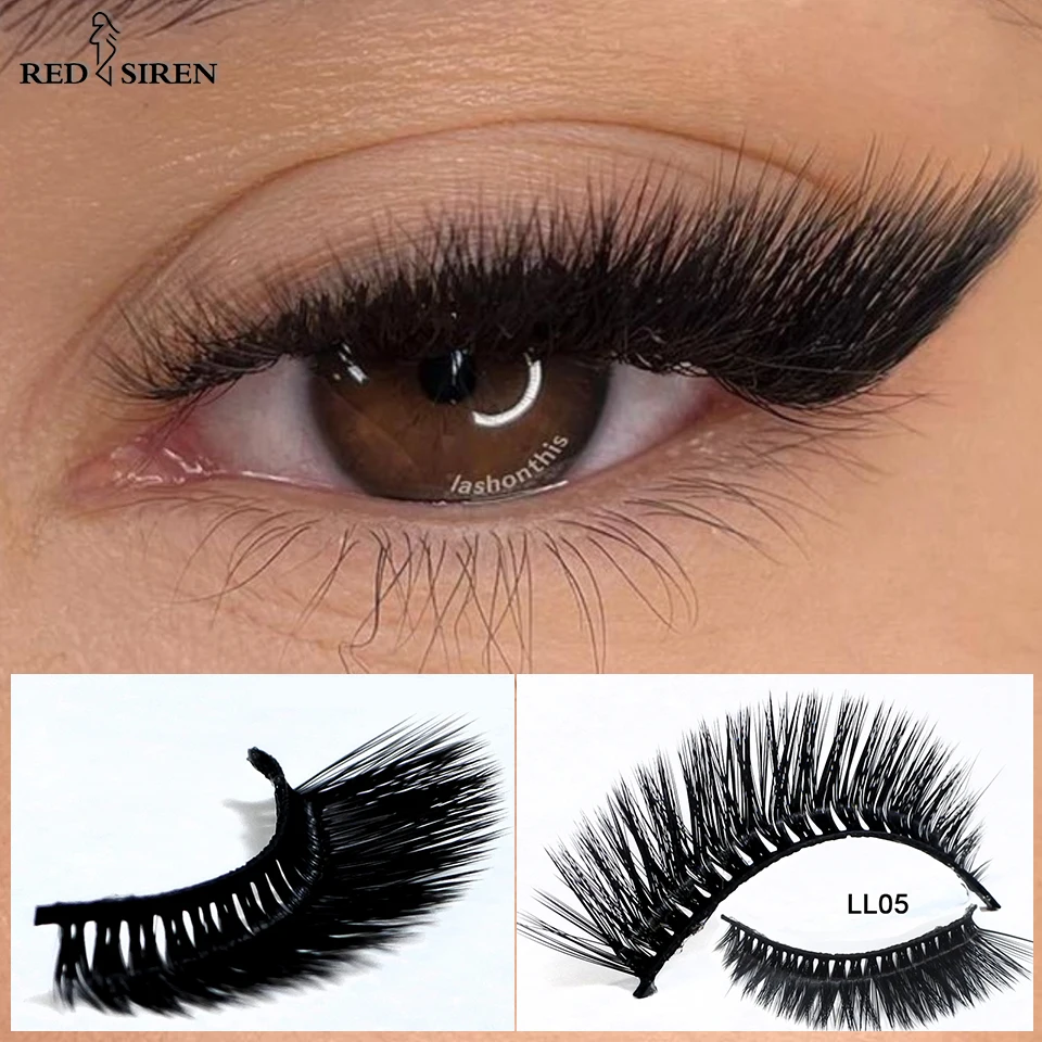 RED SIREN L Shape Cat Eye Lashes New Design Wispy Natural Mink Lashes Koreański makijaż rzęs