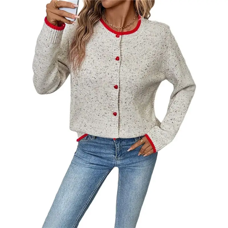 

AUAU-женские кардиганы, свитера, модные вязаные топы с длинными рукавами и круглым вырезом на пуговицах, милые зимние пальто с открытой передней частью