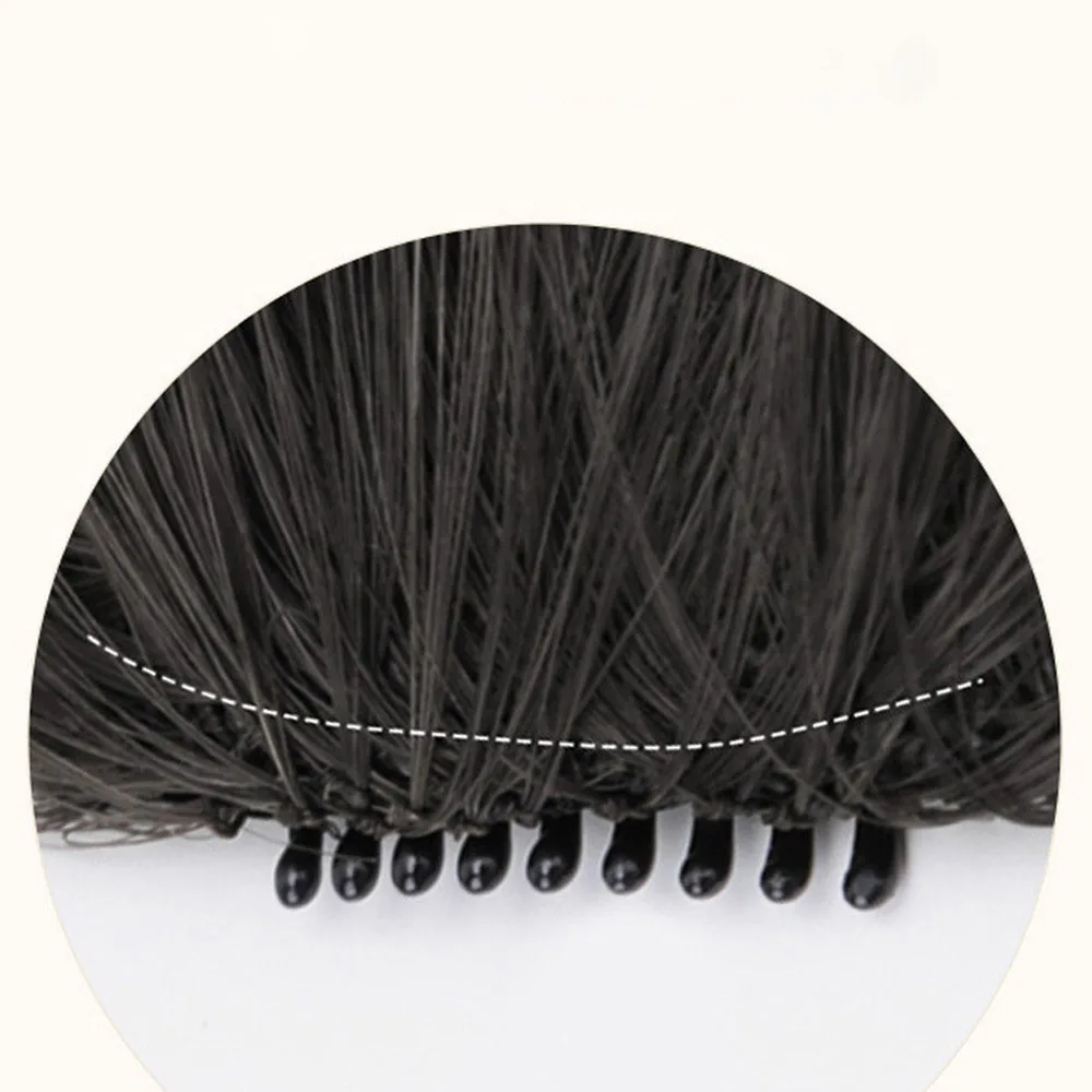 Flequillo de peluca en stock, extensiones de cabello natural sin costuras con patillas, flequillo de aire largo tejido a mano en ambos lados, piec de peluca sintética