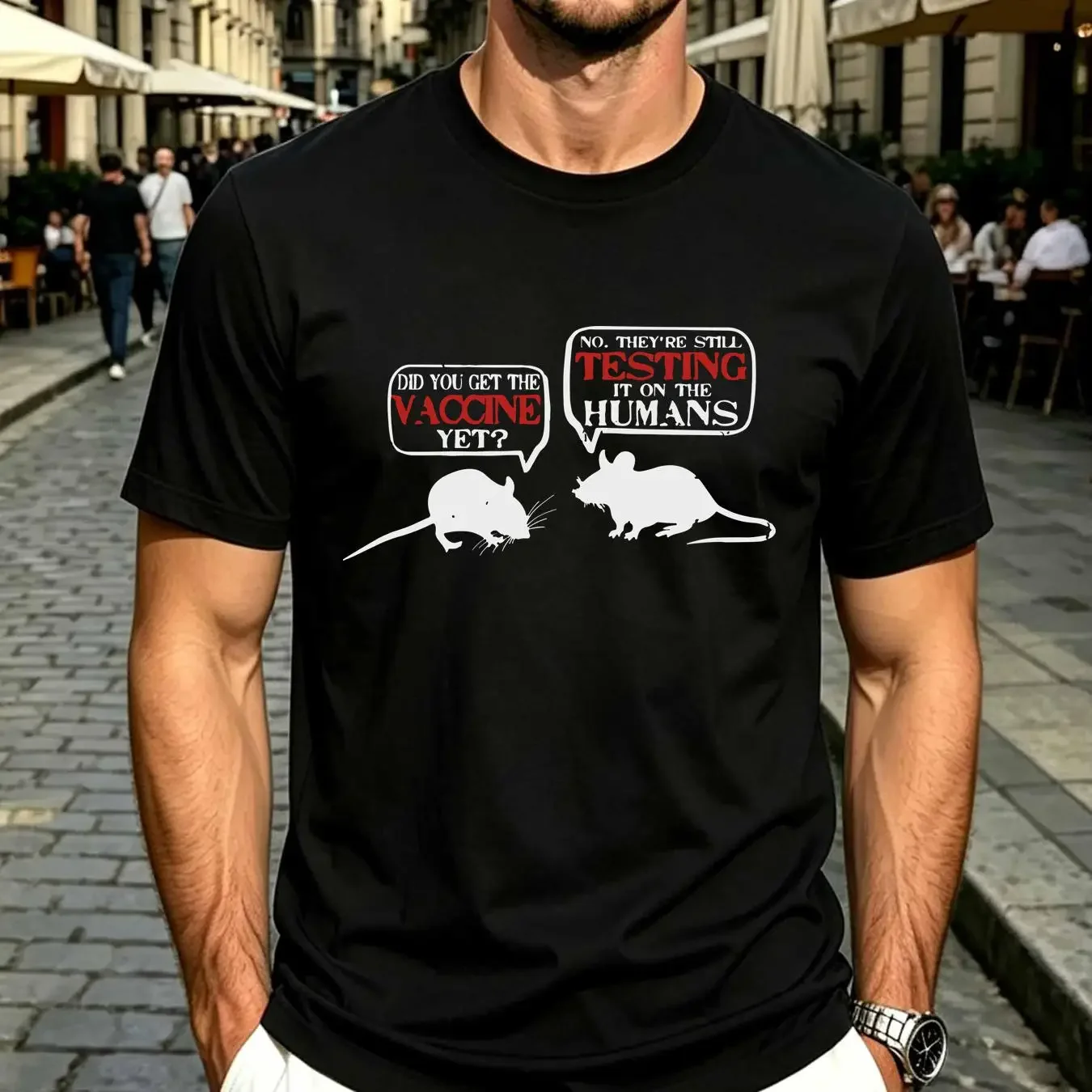 washed T Shirt Anti Vaccination Vaccine Rat Did You Get The Yet Men vintage Washed Slightly designer clothes graphic homme Soft
