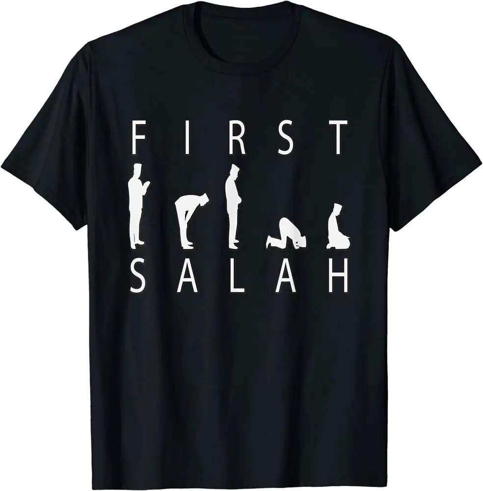 Gifts, First Salah Islamic Muslim T-Shirt For Men Clothing Women Short Sleeve Tees Vintage High Quality 100%Cotton