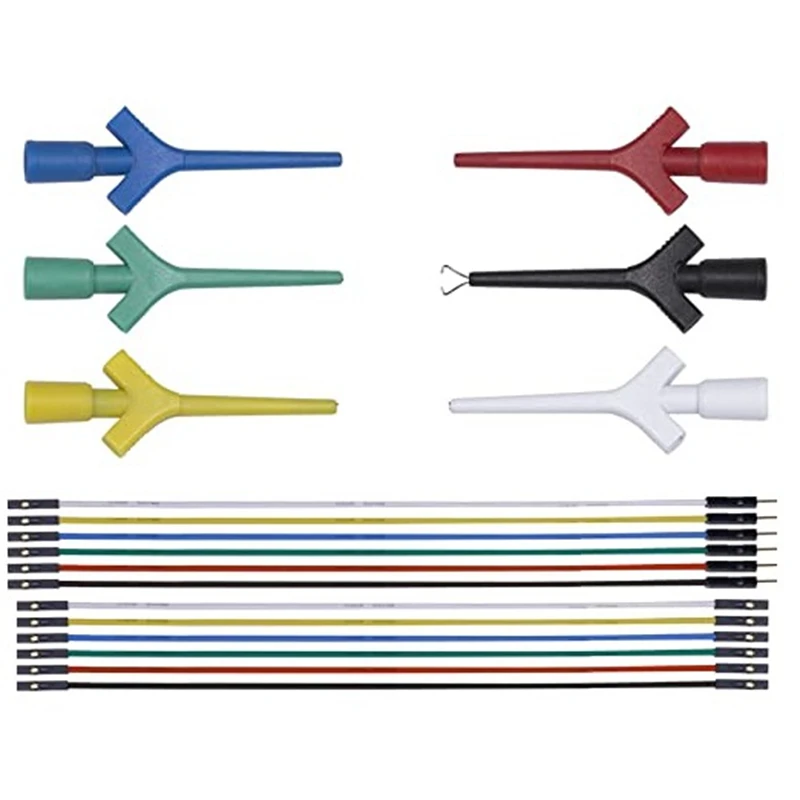 

Test Lead Set Est Hook Clips Jumper Wires Cable Silicone 7.39X4.90X2.11Cm For Logic Analyzer Electrical Testing