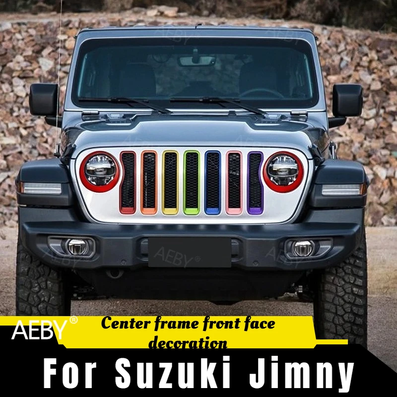 For Jeep Wrangler 2018-2023 Medium grille frame headlight shade,Front grille insert frame and headlight bezel decoration