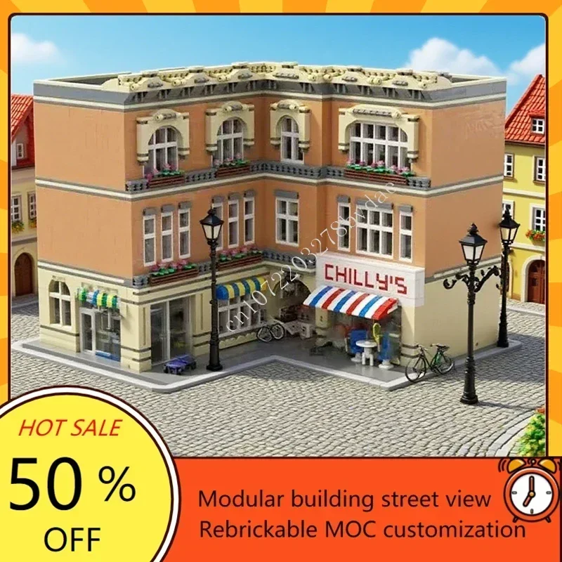 

6198PCS Sports Store Modular MOC Custom Puzzle - Creative Street View Architecture Model DIY Assembly Educational Toy Gift