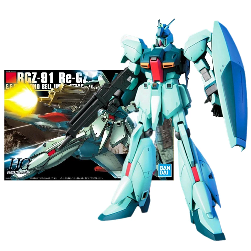 

Bandai Genuine Gundam Model Kit Anime Figure HGUC 1/144 RGZ-91 Re-Gz Collection Gunpla Anime Action Figure Toys for Children