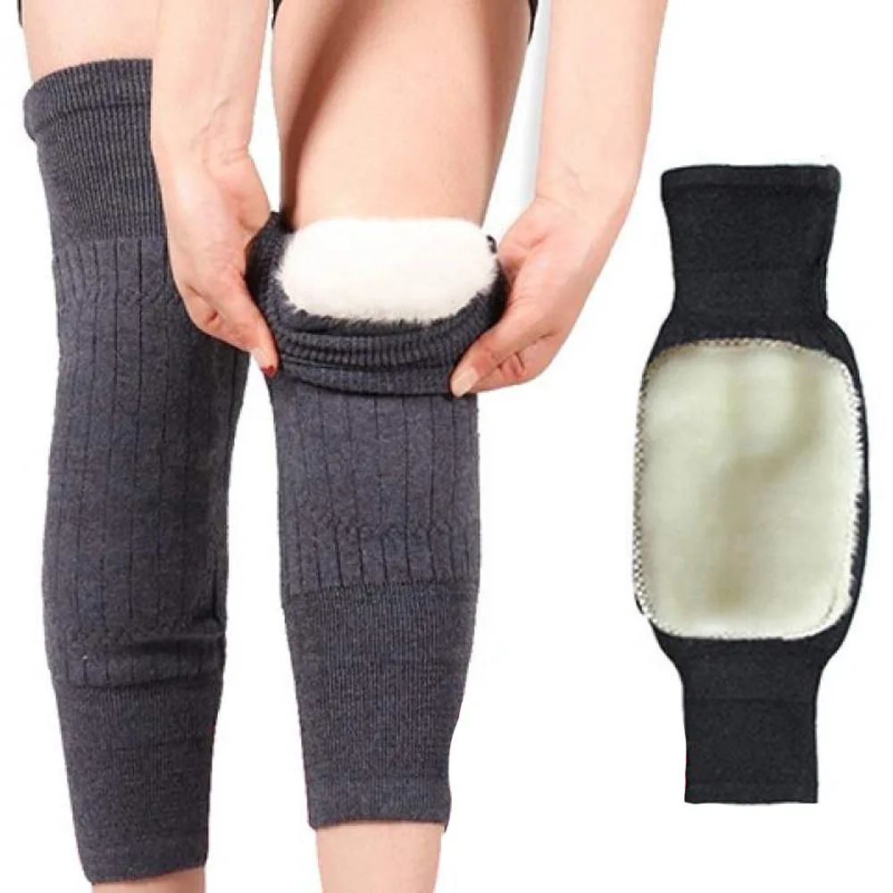 2PCS Winter Cashmere Knee Pads Warmer for Men Women Double Thick Wool Protection Knee Old People Wind And Cold Knee Protector