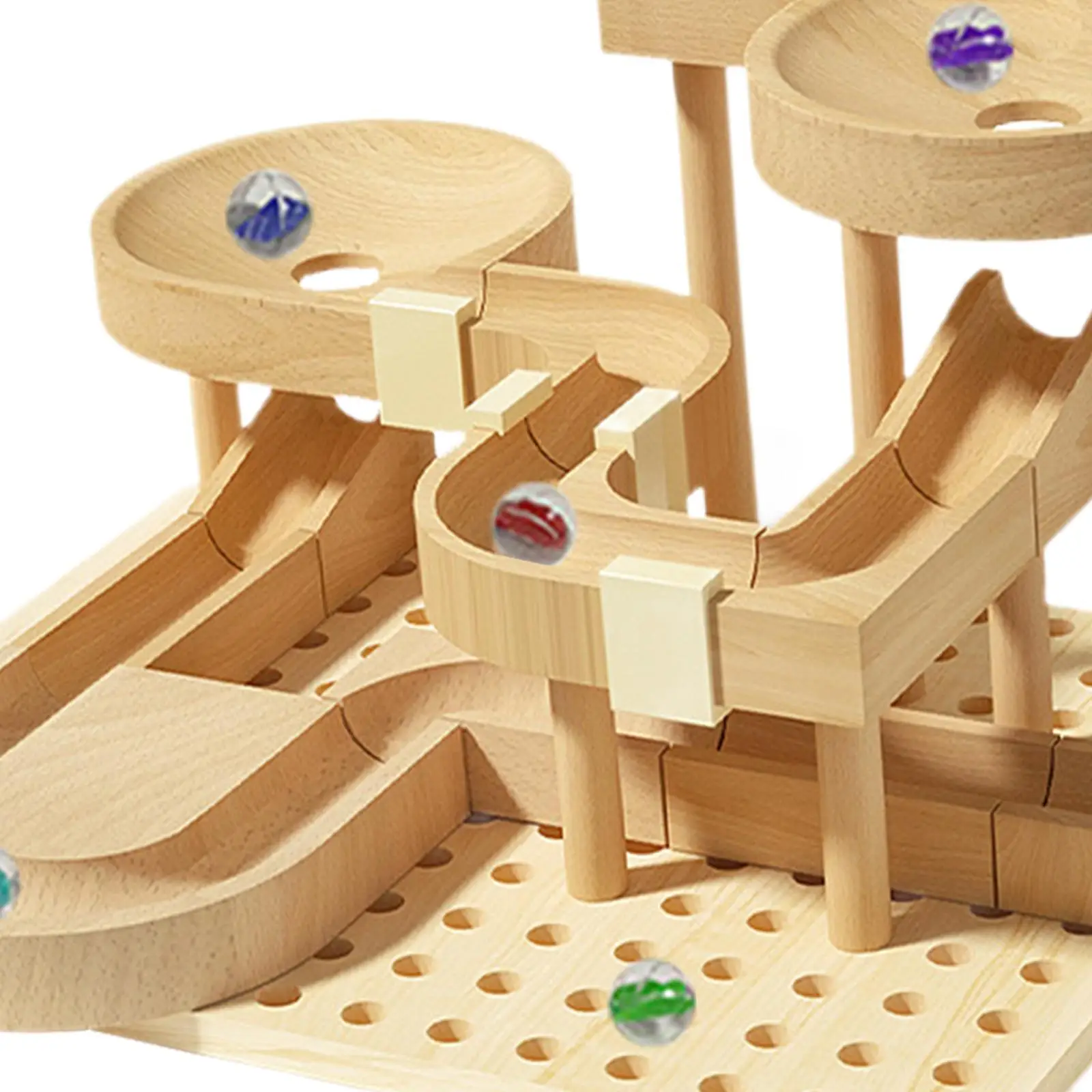 DIY Wooden Track Marble Toy Crafts Self Assemble Creative 3D Wooden Puzzle for Hobby Adults Kids Holiday Birthday Gift Ornament