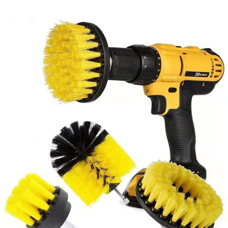 3/4/5Pcs Electric Scrubber Brush Drill Brush Kit Power Drills Scrubber Brush For Carpet Glass Car Tires Nylon Brushes 2/3.5/4/5\