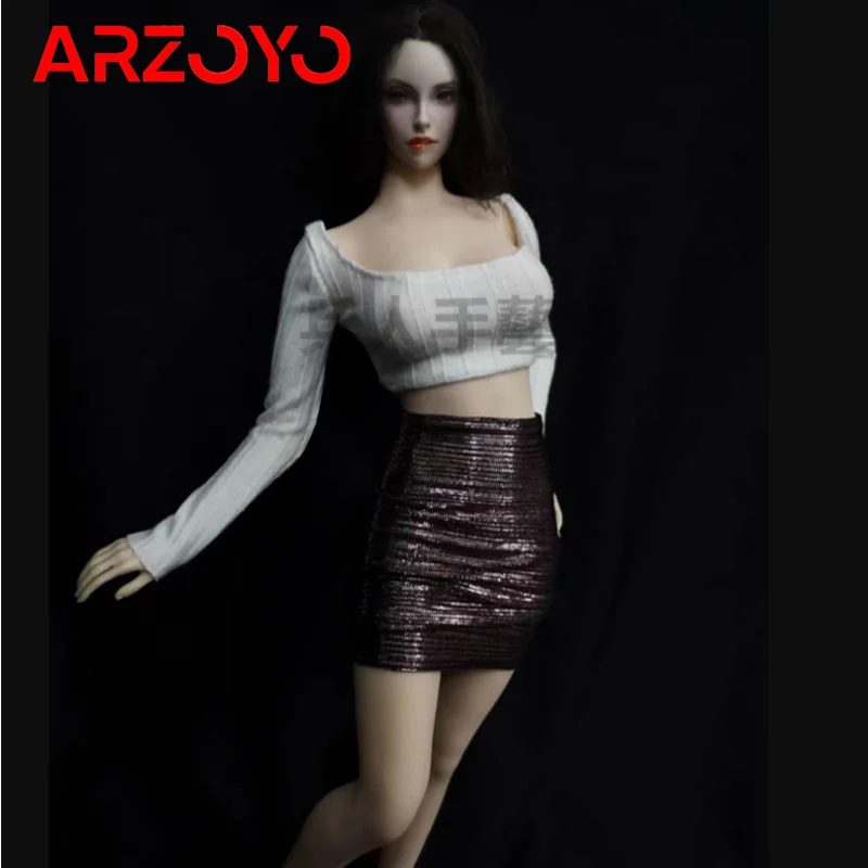 

1/6 Scale Female Sexy Tops Hip Wrap Skirt Set Clothes Model Fit 12'' Soldier Action Figure Body Dolls