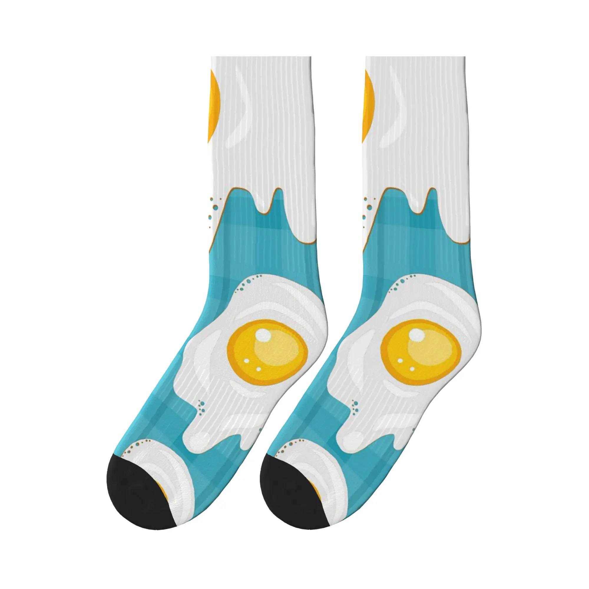 

Спортивные носки Kawaii Fried Egg, впитывающие пот, всесезонные носки для мужчин и женщин, подарки