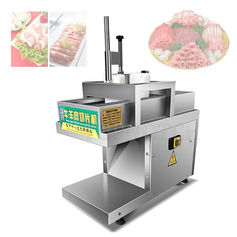 Single Roll Mutton Beef Slicer Stainless Steel Meat Cutting Machine For Hot Pot Shop