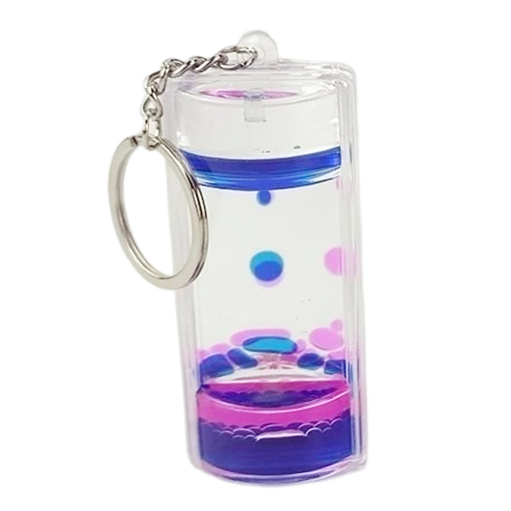 Liquid Motion Bubble Timer Flip Oil Droping Toy For Living Room Bag Decorations Crystal Acrylic Quicksand Bottle Ornaments