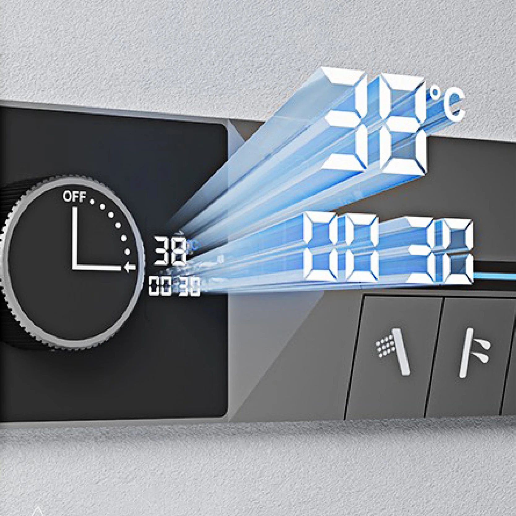 Enorme arma cinza latão teto temperatura constante sistema de chuveiro luz, display digital led embutido misturador do banheiro água fria e quente