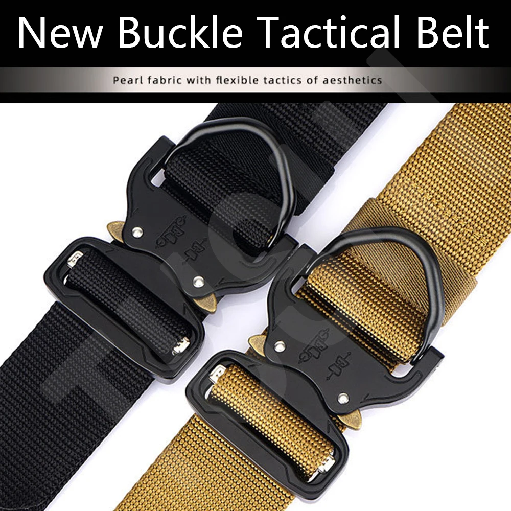 TUSHI 1.7 inch Army Tactical Belt Quick Release Military Airsoft Training Molle Heavy Duty Outdoor Shooting Hiking Hunting Belt