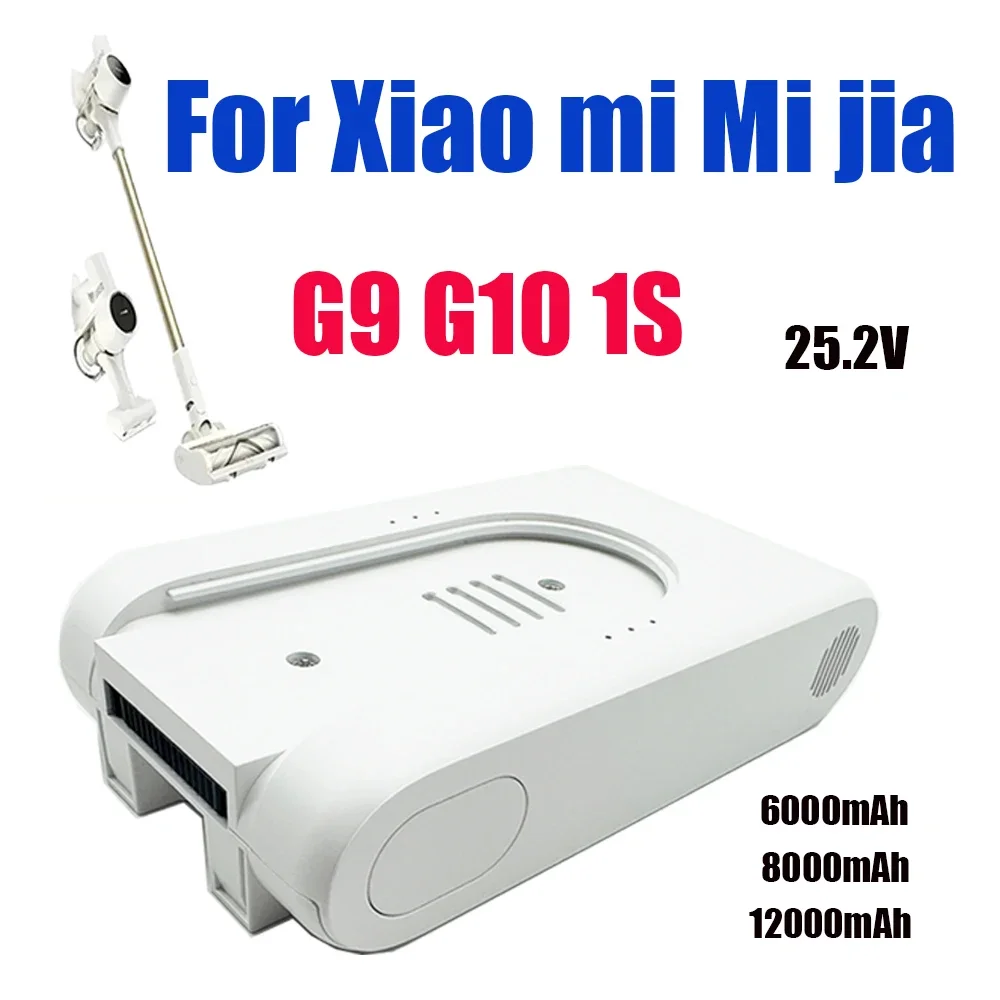 🍀 🍀 2026 25,2 перезаряжаемый литий-ионный аккумулятор 12000 мАч для Xiaomi Mijia G9 G10, аксессуары для беспроводного пылесоса