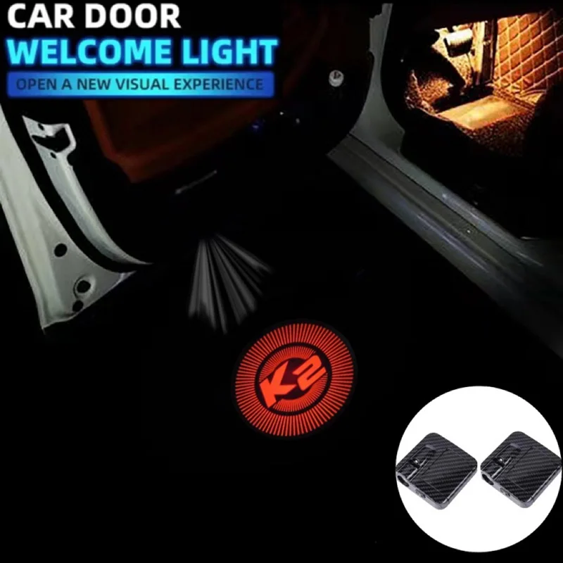 

2X LED Car Door Badge Light Projector Courtesy Shadow Welcome Lamps For KIA K2 K3 K4 K5 KX5 Ca Logo Lights Accessories Goods