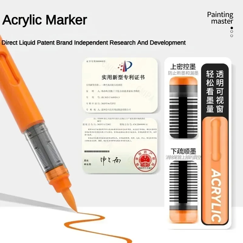 

84 Colors Acrylic Marker Pens Waterproof Pen Soft Brush Nib Student Art for Glass Stone School Stationery Art Supplies