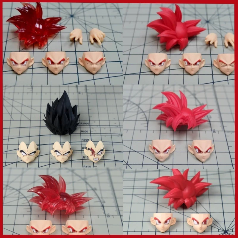 

New Custom KO Dragon Ball Z SHF SSJ Super Saiyan Vegeta Son Goku Heads Accessories Headsculpt Anime Action Figures Toys PVC Toy