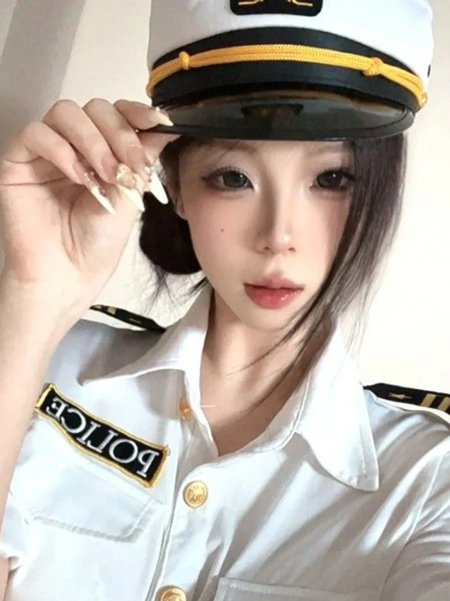 

Sexy Rabbit Police Officer Costume Set Judy Cosplay Adult Anime Show Halloween JK Uniform Air Stewardess Suit Women's Fashion