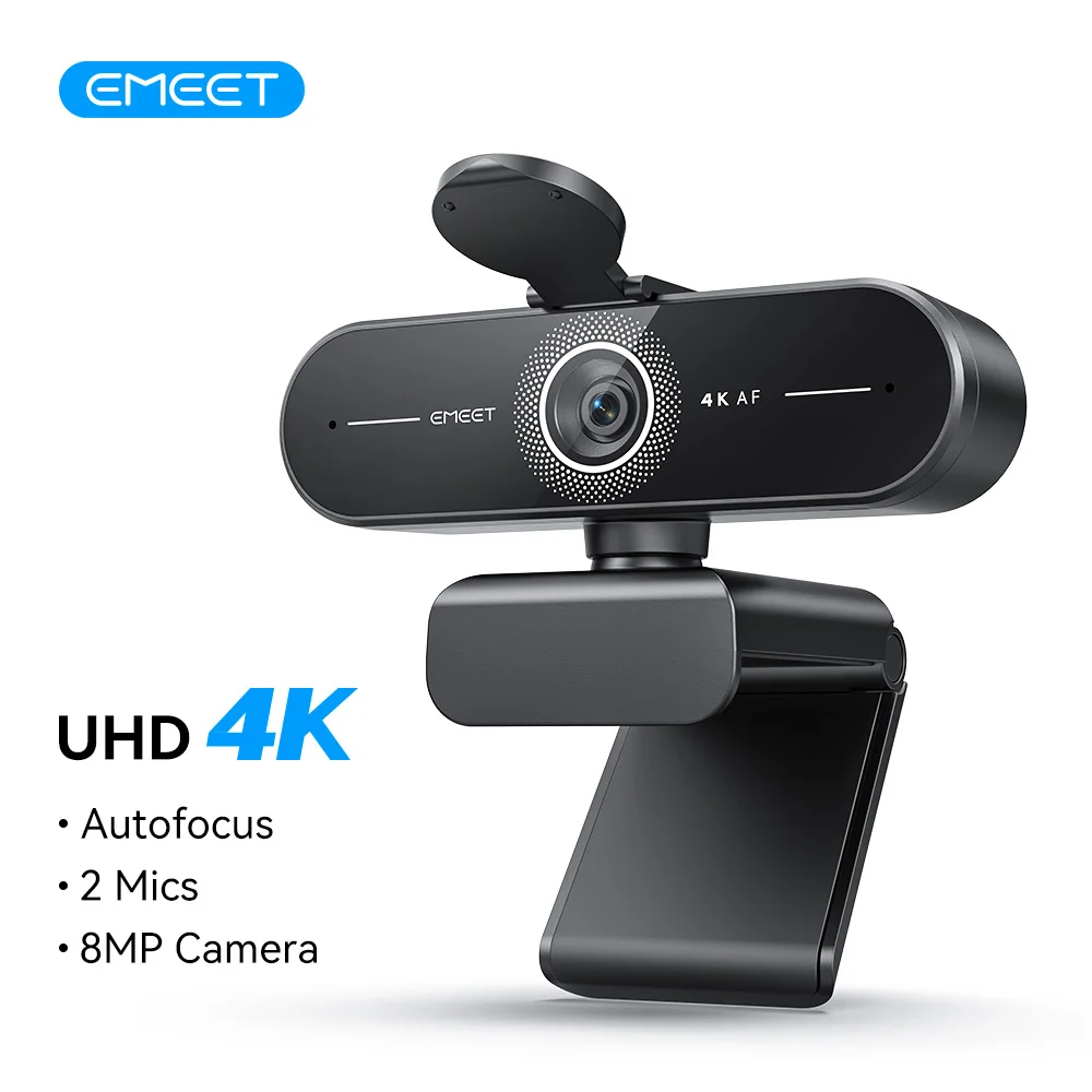 

Веб-камера EMEET 4K 8MP для ПК/компьютера PDAF Видеокамера с автофокусом и двумя микрофонами с шумоподавлением Веб-камера работает для масштабирования/компьютера