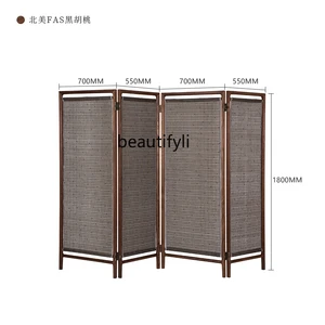 قسم قابل للطي من الخشب الصلب بشاشة زن ، أثاث الأكورديون النسيج ، أثاث غرفة المعيشة ، الطراز الصيني الجديد ، الجوز الأسود أعلى 12 مبيعات أكورديون صينية - رقم 9