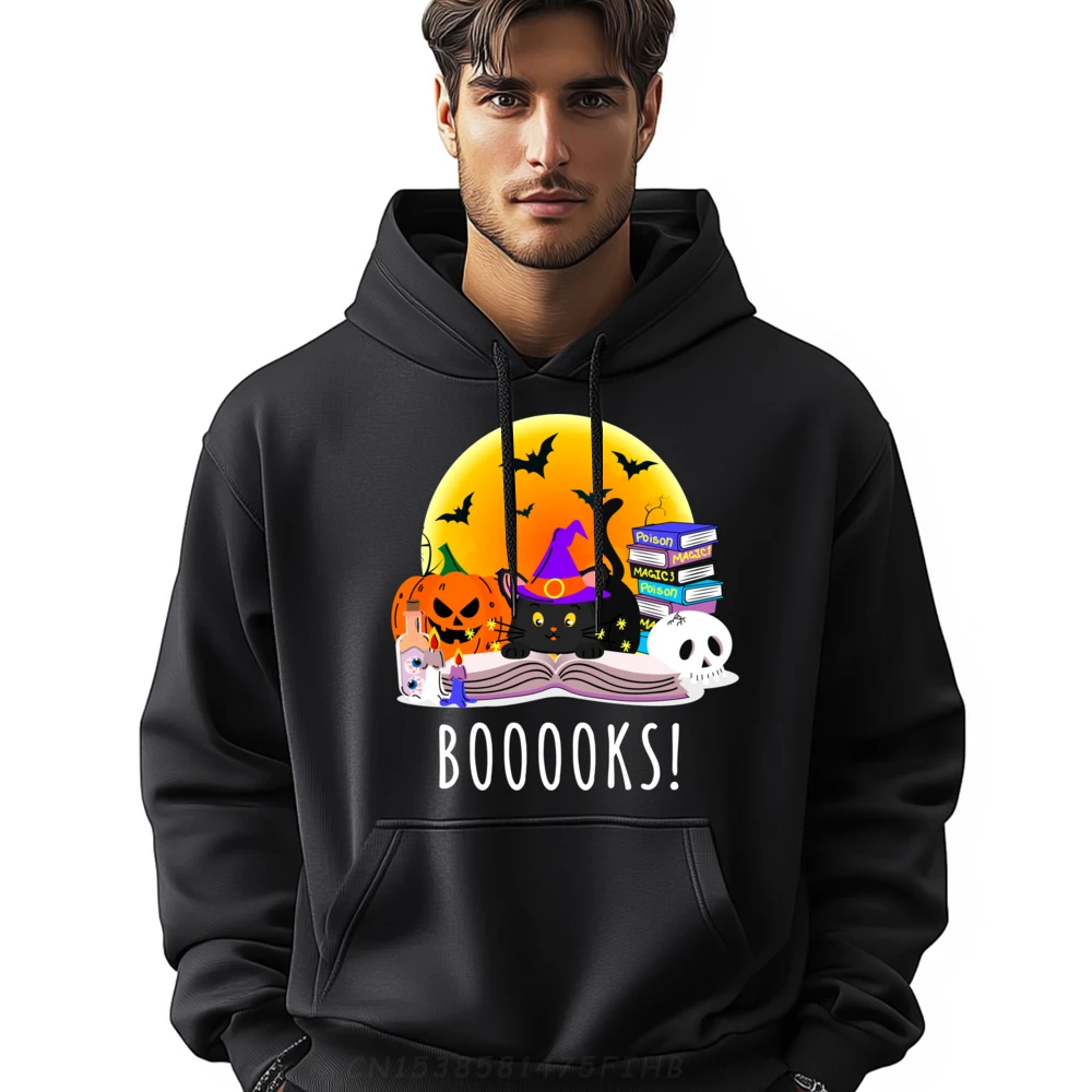 Booooks Ghost Reading Books Halloween Sweater s Grahpic Pullover Sweater New In Hoodies & Sweatshirts Long Sleeve Men